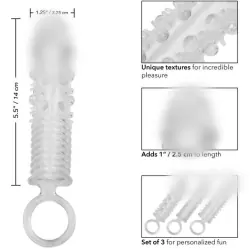 Набор из трех насадок на пенис PIECE TEXTURED EXTENSION SET