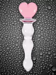Анальный стимулятор из стекла Crystal Heart of Glass - Pink