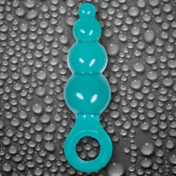 Анальная пробка с кольцом Jolie Ripples Small – голубая