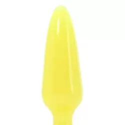 Маленькая анальная пробка Firefly Pleasure Plug - Small светящаяся в темноте – желтый