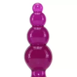 Анальная пробка с кольцом Jolie Ripples Medium – фиолетовая