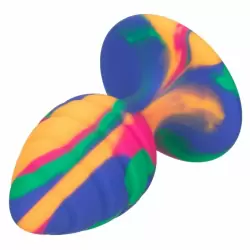 Ребристая анальная пробка M на присоске Cheeky Med Swirl Tie-Dye Plug