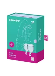 Набор менструальных чаш Satisfyer Feel secure Menstrual Cup, 15 и 20 мл, силикон, голубой