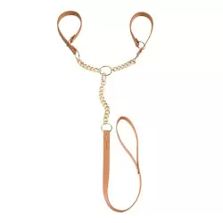 Наручники с поводком Maze T-Restraints – коричневый