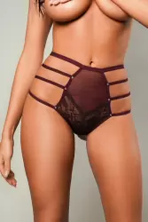 Трусики с высокой посадкой, Amor El, размер М, темные красно-пурпурные