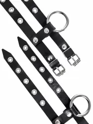 Наручники Pecado BDSM, однослойные, из двух ремешков, натуральная кожа, черные