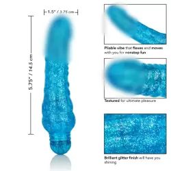 Блестящий вибромассажёр Calexotics Sparkle™ Glitter Jack™- голубой