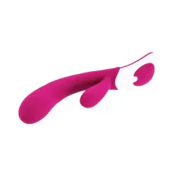 Перезаряжаемый вибромассажер двойного воздействия Uriah с голосовым сопровождением – розовый