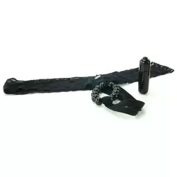 Трусики-тонг с бусинами и вибростимуляцией – черный, M/L