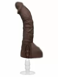 Реалистичный фаллоимитатор-насадка для страпона Prince Yahshua ULTRASKYN, 27 см, с мошонкой, коричневый