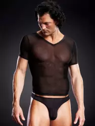 Черная футболка BlueLine из сетки – S/M