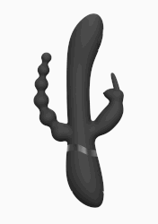 Инновационный вибратор-кролик Rini, 3 мотора, 22,3 см, черный