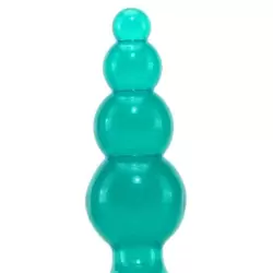 Анальная пробка с кольцом Jolie Ripples Medium – голубая