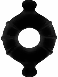 Рельефное эрекционное кольцо Gummy Ring, 9,8 см, размер M, черный