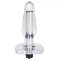 Анальная пробка Aqua Veee с вибрацией – прозрачный