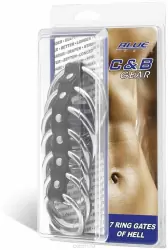 Хомут на пенис с 5 металлическими кольцами Blueline Gates Of Hell - чёрный