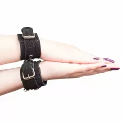 Наручники Kenzi Arms из натуральной замши - черный