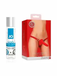 Страпон Adjustable (Красный) и Лубрикант на водной основе JO H2O Original – 30 мл