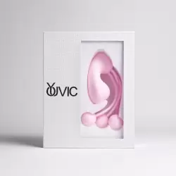 Вакуумный стимулятор с вагинальными виброшариками, розовый