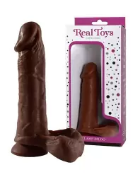 Реалистичный фаллоимитатор с мошонкой Real Toys №40 на присоске – мулат