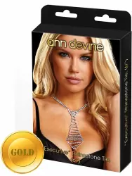 Галстук из кристаллов Ann Devine - Executive Rhinestone Tie – золотой
