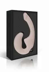 Безремневой страпон с вибрацией бежевый