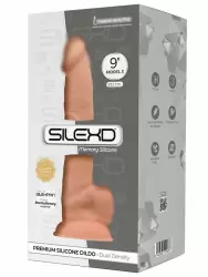 Реалистичный фаллоимитатор SILEXD Model 3, с мошонкой, 23,1 см, силикон, телесный