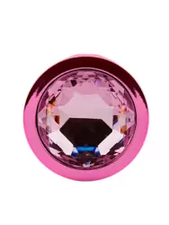 Розовая алюминиевая текстурная анальная пробка Medium