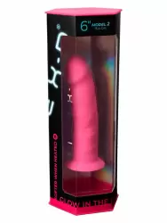 Реалистичный фаллоимитатор SILEXD Model 2, светится в темноте, 15,4 см, силикон, розовый