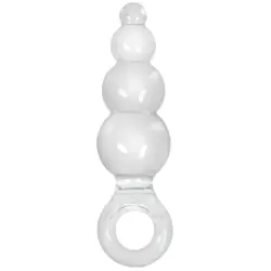 Анальная пробка с кольцом Jolie Ripples Medium – прозрачная