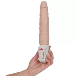 Фаллоимитатор Long John с поступательным движением и вибрацией – телесный