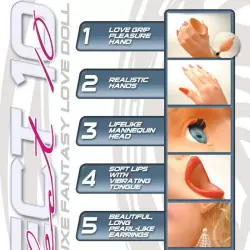 Реалистичная надувная кукла Perfect 10 Deluxe Fantasy с вибрацией – телесный