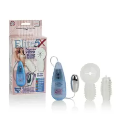 Виброяйцо Elite 5X Vibro-Ring с двумя сменными насадками – серебристый