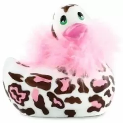 Вибратор-уточка с изящным боа Big Teaze Toys I Rub My Duckie 2.0, разноцветный