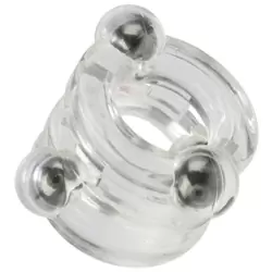 Двойное эрекционное кольцо с магнитами Magnetic Power Rings - прозрачный