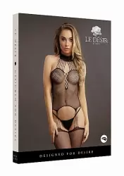 Кетсьюит (боди-комбинезон) Suspender Fishnet Choker - O/S