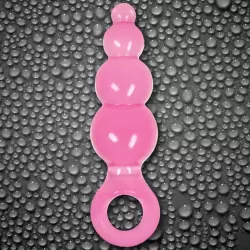 Анальная пробка с кольцом Jolie Ripples Large – розовая
