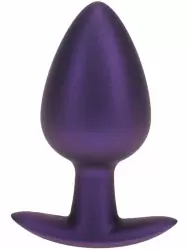 Гладкая анальная пробка Shots toys, 8,9 см, силикон, фиолетовый металлик