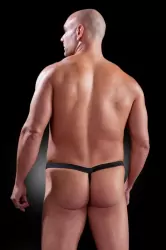 Стринги с зажимами для сосков Chain Gang - 2XL/3XL