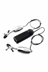 Зажимы для сосков TOYFA с вибрацией - черный