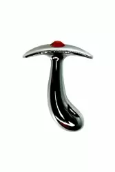 Изогнутая анальная пробка для ношения c красным кристаллом, размер S, Kanikule