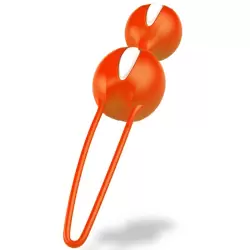 Вагинальные шарики Smartballs Duo с шариком внутри - оранжевый