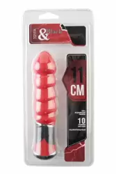 Рельефный вибратор «с шариками» TOYFA Black&Red – красный