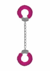 Металлические наножники с меховой обивкой для щиколоток Furry Ankle Cuffs (розовые)
