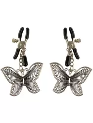 Зажимы на соски Butterfly Nipple Clamps, с подвесками в виде бабочек, 12 см