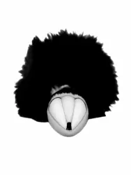 Анальная пробка Kanikule,серебристая с черным заячьим хвостиком, размер S