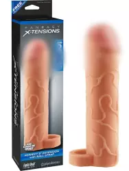Насадка удлинитель Perfect 2 Extension with Ball Strap с кольцом на мошонку – телесная	