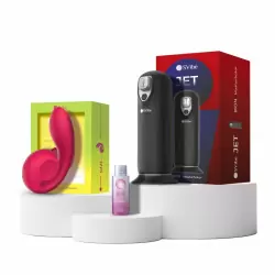 Новогодний набор «Пик удовольствия» SVibe: вибратор GIZI Lite, мастурбатор Ikon JET, интимный гель «.beyond ultra pure», 60 мл.