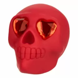 Компактный стимулятор клитора Naughty Bits Bone Head, в форме черепа, 7 см, 10 режимов, красный