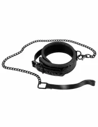 Элегантный ошейник и поводок Orion Collar with Leash, с геометрическим узором, 80 см, черный